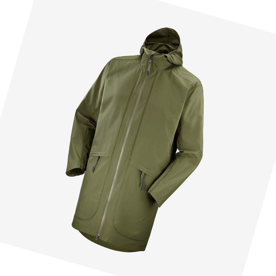 Chaquetas Salomon OUTLIFE LONG PACKABLE WINDBREAKERS Mujer Verde Oliva | MX 2466ZUT